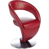 K+W Komfort & Wohnen Drehstuhl »Wave«, Leder Longlife Bronco: Design-Drehstuhl, Drehteller in edelstahloptik rot