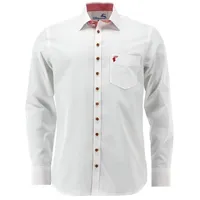 OS Trachten Trachtenhemd Onune Herren Langarmhemd mit Haifischkragen weiß 43/44