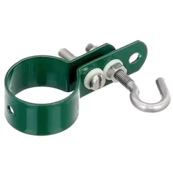 Schelle,Befestigung v. Geflechtspannstäben an Pfosten,verzinkt,grün Kst.b.,Ø38mm