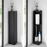 Yamazaki Toilettenpapier Aufbewahrung Design 16x16x80cm stehend auf Rollen schwarz