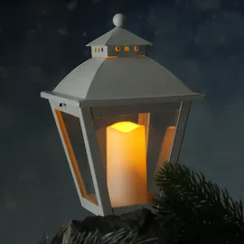 MARELIDA LED Mini Kerze für Innen und Außen H: 10cm D: 5cm Timer Sensor bis 750h weiß