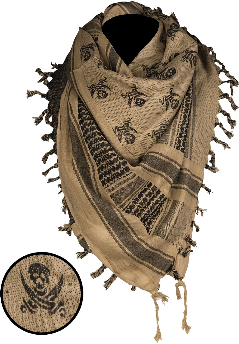 Mil-Tec Shemagh Skull, foulard - Noir