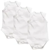Playshoes Unisex Kleinkind Multipack Baby-Body, weiß ohne Arm 3er Pack, 62/68