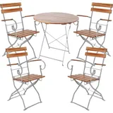 Mojawo 5er Biergarten Set Biergartengarnitur Biergartenmöbel rund Ø80cm