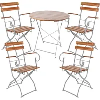 Mojawo 5er Biergarten Set Biergartengarnitur Biergartenmöbel rund Ø80cm