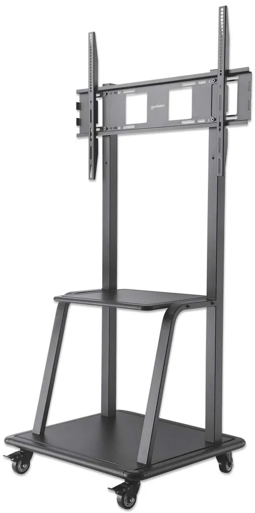 Manhattan TV & Monitor Mount, Trolley Stand, 1 screen, Screen Sizes: 37-100", Bl