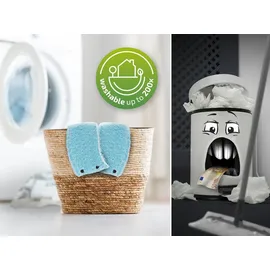 Leifheit 2er Set Wischbezug CLEAN TWIST M super soft 33 cm für Parkett, | Holzböden