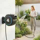 Automatische Wand-schlauchtrommel 23+2 M, Automatische Schlauchtrommel Mit 10+2 Sprühpositionen, 55x31x50cm, Blau