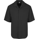 URBAN CLASSICS Relaxed Seersucker Kurzarmhemd Schwarz M