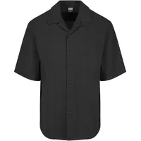 URBAN CLASSICS Relaxed Seersucker Kurzarmhemd Schwarz M