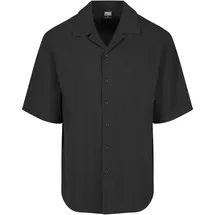 URBAN CLASSICS Relaxed Seersucker Kurzarmhemd Schwarz M