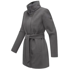Marikoo Damen, Übergangsmantel (XS-3XL) - Eleganter Mantel mit Taillengürtel und Oversized Hood Kapuze