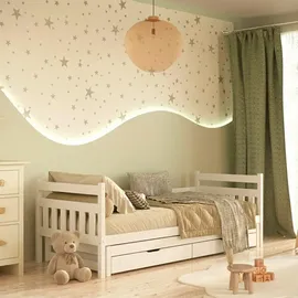 OEM Kinderbett David 90 x 190 cm Kiefer massiv weiß