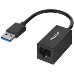 HAMA Netzwerk-Adapter, USB-Stecker - LAN/Ethernet-Buchse, Gigabit Ethernet