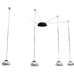 Arabella LED-Hängeleuchter aus Metall und geblasenem Rauchglas 3547-49-126 Fabas Luce