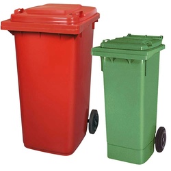 BRB Set mit 1x DIN Mülltonne 80 Liter grün und 1x DIN Mülltonne 240 Liter rot