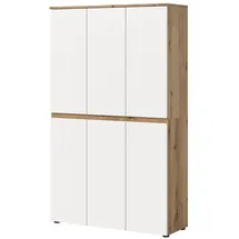 inn.furn Mehrzweck Schuhschrank 105 x 175 x 37 cm Weiß/Eiche