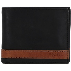 Fossil Brieftasche für Herren Quinn, 100% Leder Bifold schwarz 11,4 cm L x 2,5 cm B x 9,5 cm H ML3653001