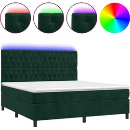 vidaXL Boxspringbett 180 x 200 cm Dunkelgrün