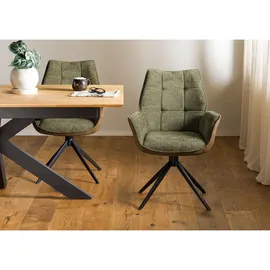MASSIVMOEBEL24.DE Drehstuhl Polyester braun/grün
