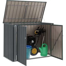 vidaXL Gartenlagerbox 151,5 x 82 x 110,5 cm Stahl schwarz
