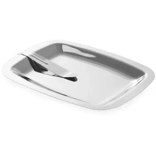 HENDI Rechnungstablett mit Klammer 152 x 110 mm Edelstahl Schwarz/Silber/Weiß