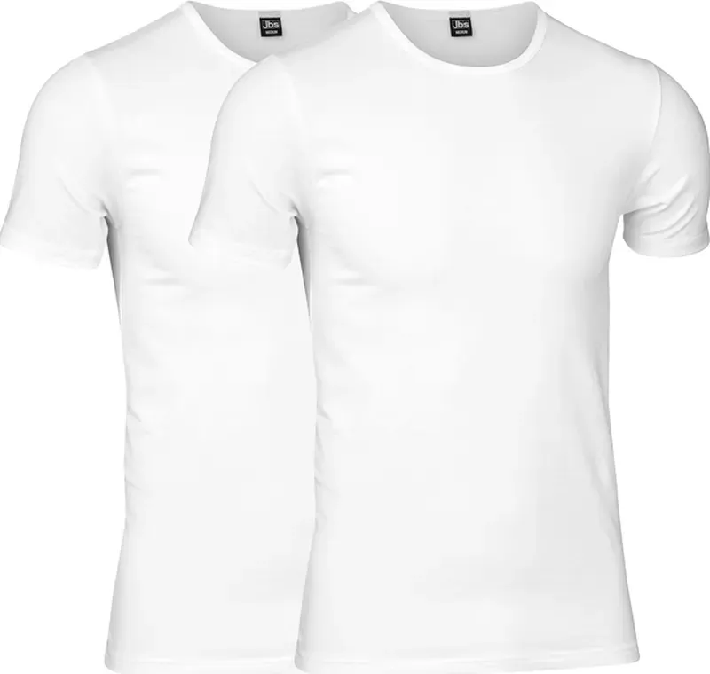 JBS 2er-Pack T-Shirts mit Rundhalsausschnitt GOTS Weiß M