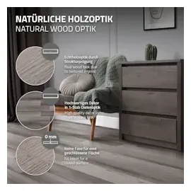 ML-Design PVC Bodenbelag Selbstklebende 91,5x15,3cm 48 Tlg Kiefer Grau