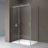 SoGood doporro Duschkabine 80x120x199cm Duschabtrennung mit Schiebetür inkl. Duschtasse ESG-Sicherheitsglas Klarglas Ravenna17 - Transparent