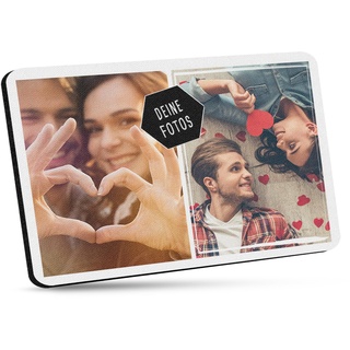 Mousepad selbst gestalten - Bedrucktes Mauspad mit Zwei Fotos Personalisieren für Freunde und Kollegen - 27 x 19 cm, 5mm stark | Personalisierbares Fotogeschenk