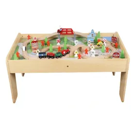 Coemo Spieltisch mit 90-tlg. Holzeisenbahn