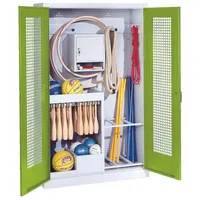 C+P Sportgeräteschrank mit Lochblech-Flügeltüren (Typ 1), HxBxT 195x120x50 cm,