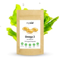 myvial® veganes Omega 3 Algenöl - DHA & EPA aus Algenöl - 120 Kapseln für 2 Monat - Omega 3 Algenöl Kapseln - fischfrei