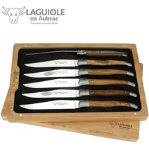 Laguiole en Aubrac Steakmesser 6-tlg. Pistazien-Holz
