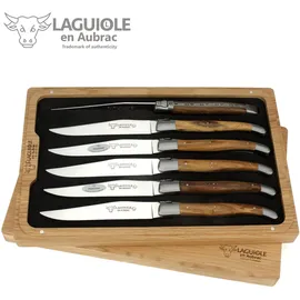 Laguiole en Aubrac Steakmesser 6-tlg. Pistazien-Holz