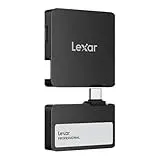 Lexar Professional Go Portable SSD mit HUB 1TB, ultrakompakt, unterstützt Apple ProRes, bis zu 1050MB/s Lesen und 1000MB/s Schreiben, USB 3.2 Gen 2, IP65, für iPhone 15/16, Schwarz