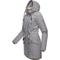 Ragwear Wintermantel "Elsie Melange", Damen, Gr. 4XL (48), grau, Obermaterial: 100% Polyester. Innenfutter: 100% Polyester. Wattierung: 100% Polyester, figurumspielend ca.