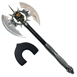 Fantasy Axt Totenkopf mit Wandhalter