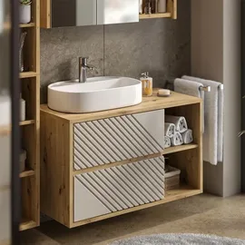 Vicco Viola, Artisan-Eiche/Cashmere, 100 x 60 cm mit 2 Schubladen Model 60725 - Braun/Weiß