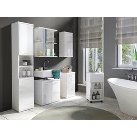 byLIVING Waschbeckenunterschrank Nebraska 60 x 59 cm Weiß Hochglanz