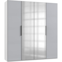 Kleiderschrank FRESH TO GO „Level“ Schränke Gr. B/H/T: 200 cm x 216 cm x 58 cm, 4 St., weiß (weiß, light grey) Kleiderschränke mit Spiegeltüren