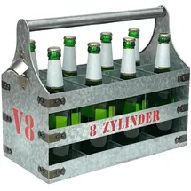 DanDiBo Ambiente DanDiBo Bierträger Metall mit Öffner Flaschenträger 8 Zylinder V8 96404 Flaschenöffner Flaschenkorb Männerhandtasche Männergeschenke