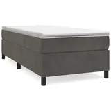 vidaXL Boxspringbett mit Matratze Dunkelgrau 100x200 cm Samt