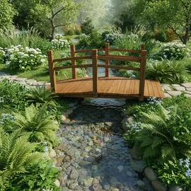 Relaxdays Garten Brücke 58 x 171,5 x 75 cm Natur