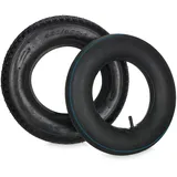 Relaxdays Schubkarrenrad mit Schlauch, Ersatzreifen profiliert, 4.00-8", luftbereift, für Schubkarre, bis 150kg, schwarz