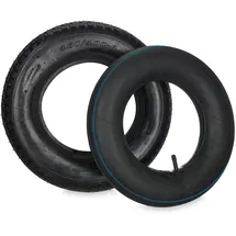 Relaxdays Schubkarrenrad mit Schlauch, Ersatzreifen profiliert, 4.00-8", luftbereift, für Schubkarre, bis 150kg, schwarz