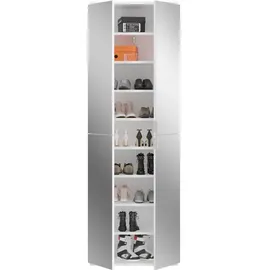 VCM ProjektX Kleiderschrank 4 Türen weiß, Spiegel.