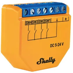Shelly Plus i4 DC, WLAN + Bluetooth Schalter- / Tasterschnittstelle