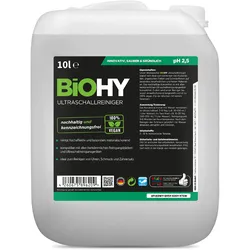 BiOHY Ultraschallreiniger, Ultraschallbad Reiniger, Ultraschall Reinigungsmittel, Reiniger für Ultraschallgerät 1 x 10 Liter Kanister