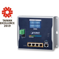 Planet IP30 Industrial Wall-mount Kabelrouter Gigabit Ethernet Blau, Grau